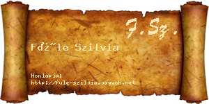 Füle Szilvia névjegykártya