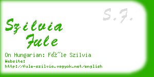 szilvia fule business card